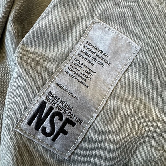 NWT NSF L/S Cargo Button-Up Shirt Boxy Oversized in Sage Green - Picture 7 of 9